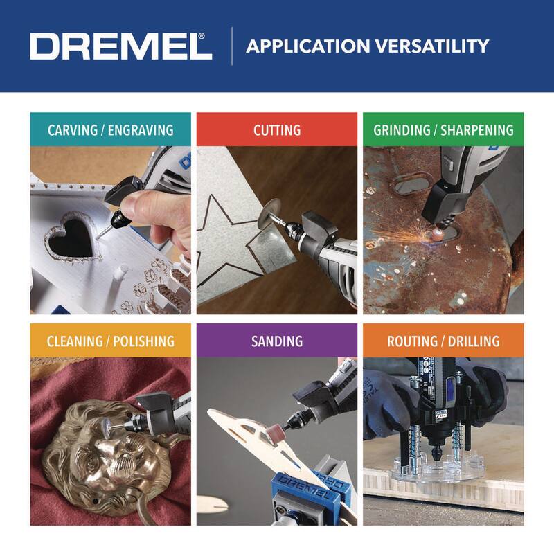 Serie 4300 de Dremel 1.8 Amp Kit de Herramienta Rotativa con Cable de Velocidad Variable, Luz Montada, 64 Accesorios, 9 Adjuntos y Estuche - 4300-9/64