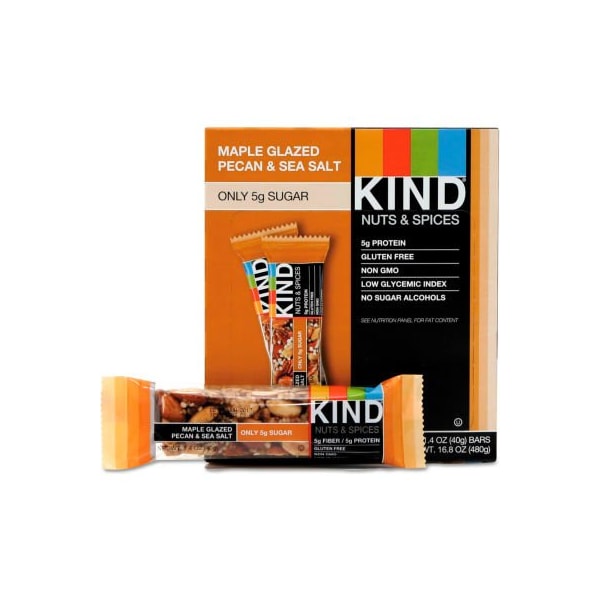 Kind KIND Nuts and Spices Bar, Maple Glazed Pecan and Sea Salt, 1.4 oz. Bar, 12/Box - 17930