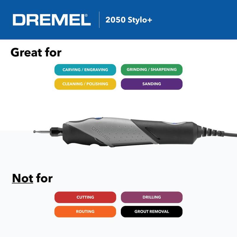 Kit de herramientas rotativas versátil con cable Dremel Stylo+ con 15 accesorios - 2050