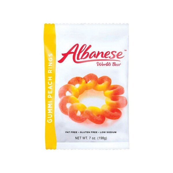 Albanese Worlds Best GUMMI PEACH RINGS 7OZ - 53349