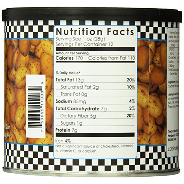 The Carolina Nut Co Carolina Nut Co. Sea Salt and Pepper Peanuts 12 oz Can - 11008
