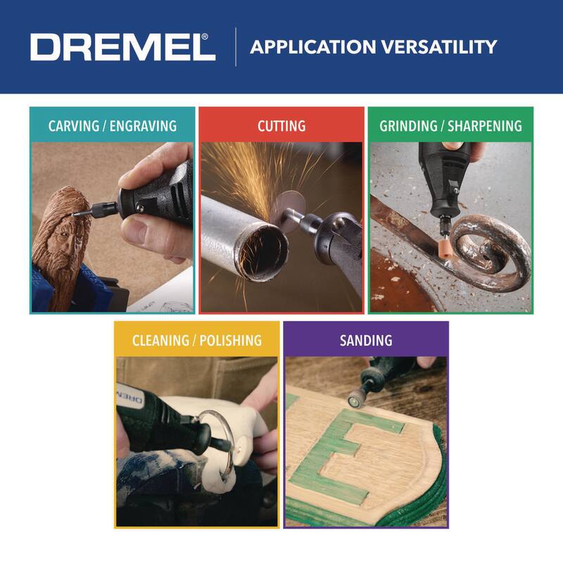 Kit de herramienta rotativa con cable Dremel Serie 200 de 1.15 amperios y doble velocidad con 15 accesorios y 1 aditamento - 200-1/15
