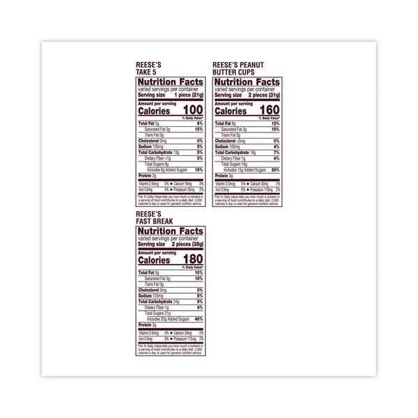 Reeses Milk Chocolate Peanut Butter Assortment Snack Size Candy, Individually Wrapped, 32.06 oz Bag - HEC93922