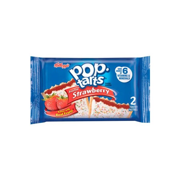 Kelloggs Pop Tarts, Frosted Strawberry, 3.67 oz., 2/Pack, 6 Packs/Box - 3800031732