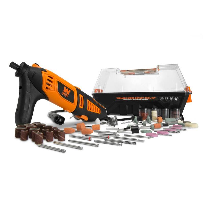 1.3 Amp Variable Speed Steady-Grip Rotary Tool con juego de accesorios de 190 piezas, eje flexible y estuche de transporte - 23190.