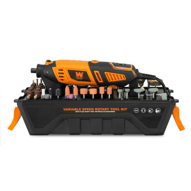 1.3 Amp Variable Speed Steady-Grip Rotary Tool con juego de accesorios de 190 piezas, eje flexible y estuche de transporte - 23190.