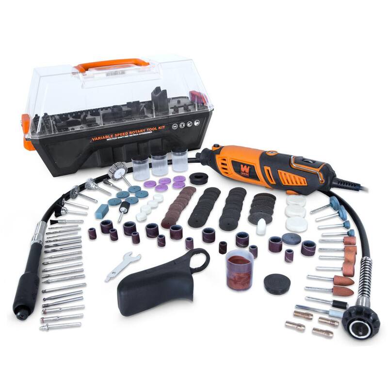 1.3 Amp Variable Speed Steady-Grip Rotary Tool con juego de accesorios de 190 piezas, eje flexible y estuche de transporte - 23190.