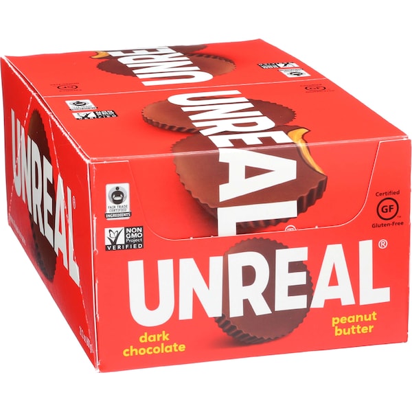 Unreal Candy Dark Chocolate Peanut Butter Cup .5 oz., PK240 - 127