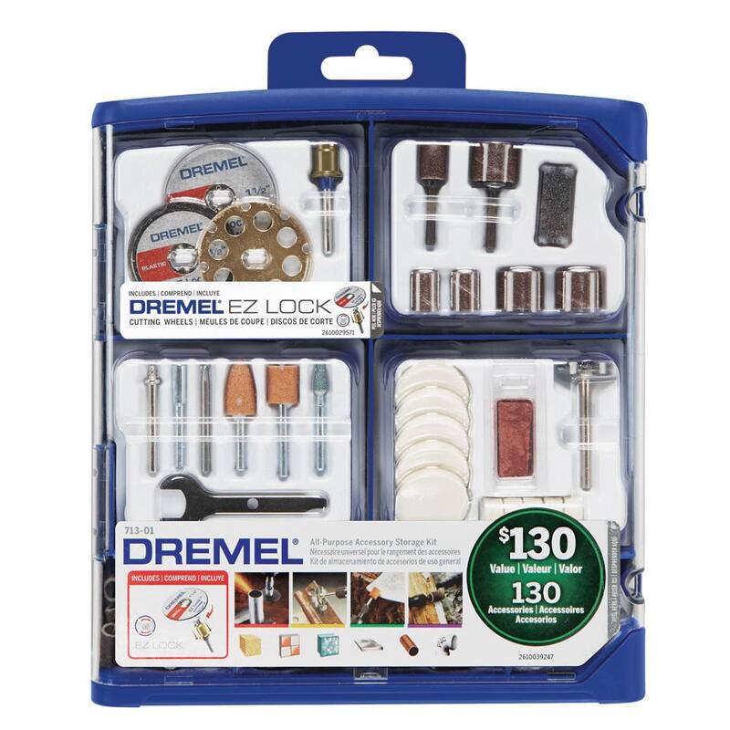 Serie 4300 de Dremel 1.8 Amp Variable Speed Corded Rotary Tool Kit con Rotary Tool Mega Accessory Kit (130 piezas) - 43009/64+713-01