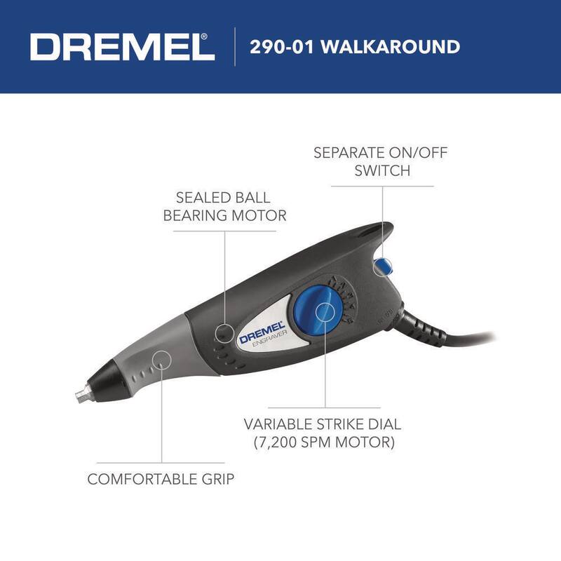 Herramienta grabadora eléctrica Dremel para metal, vidrio y madera, herramienta rotativa con cable - 290-02