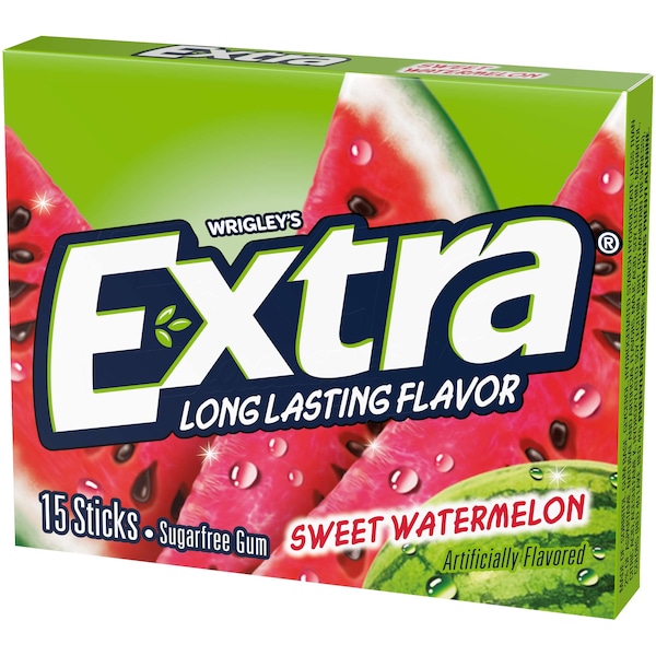 Extra Extra Fruit Sensations Sweet Watermelon Gum 15 Pieces, PK120 - 259650