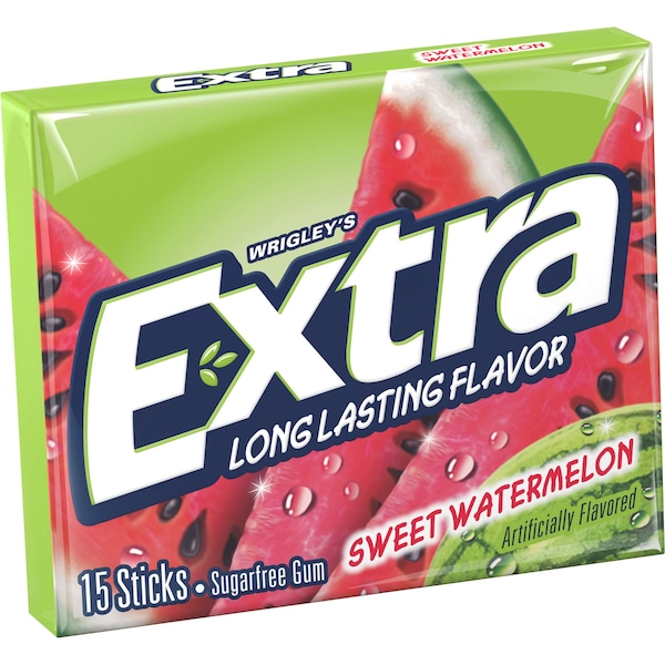 Extra Extra Fruit Sensations Sweet Watermelon Gum 15 Pieces, PK120 - 259650