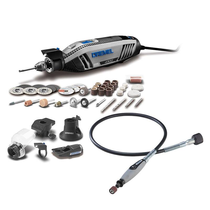 Serie 4300 de Dremel 1.8 Amp Variable Speed Corded Rotary Tool Kit con accesorio de eje flexible para herramienta rotativa - 43005/40+22502.