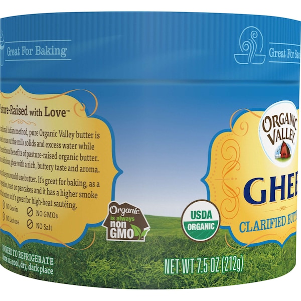 Organic Valley Cropp Cooperative Organic And Non GMO Ghee Butter 7.5 oz., PK12 - 35207016