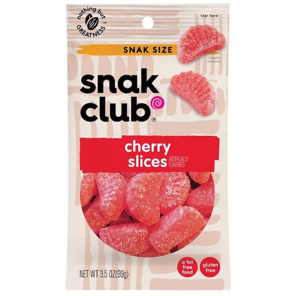 Snak Club Snak Club Cherry Slices Gummi Candy 3.5 oz Bagged - 1785554