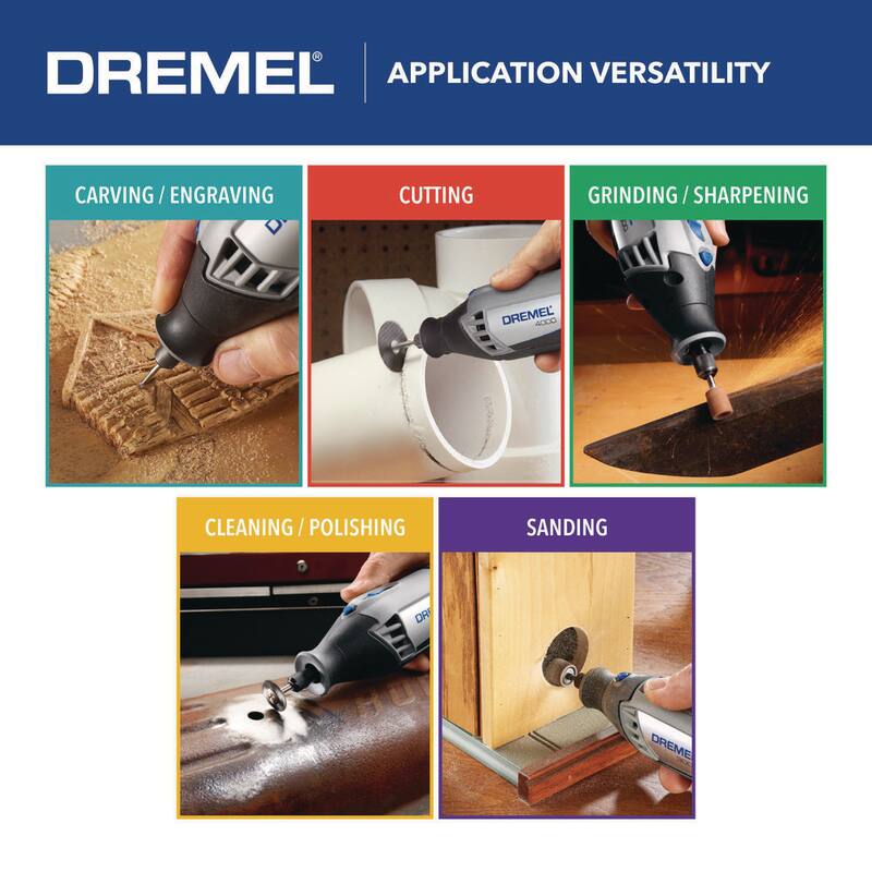 Kit de herramienta rotativa con cable Dremel Serie 4000 de 1.6 amperes y velocidad variable, con 30 accesorios, 2 aditamentos y estuche de transporte - 4000-2/30