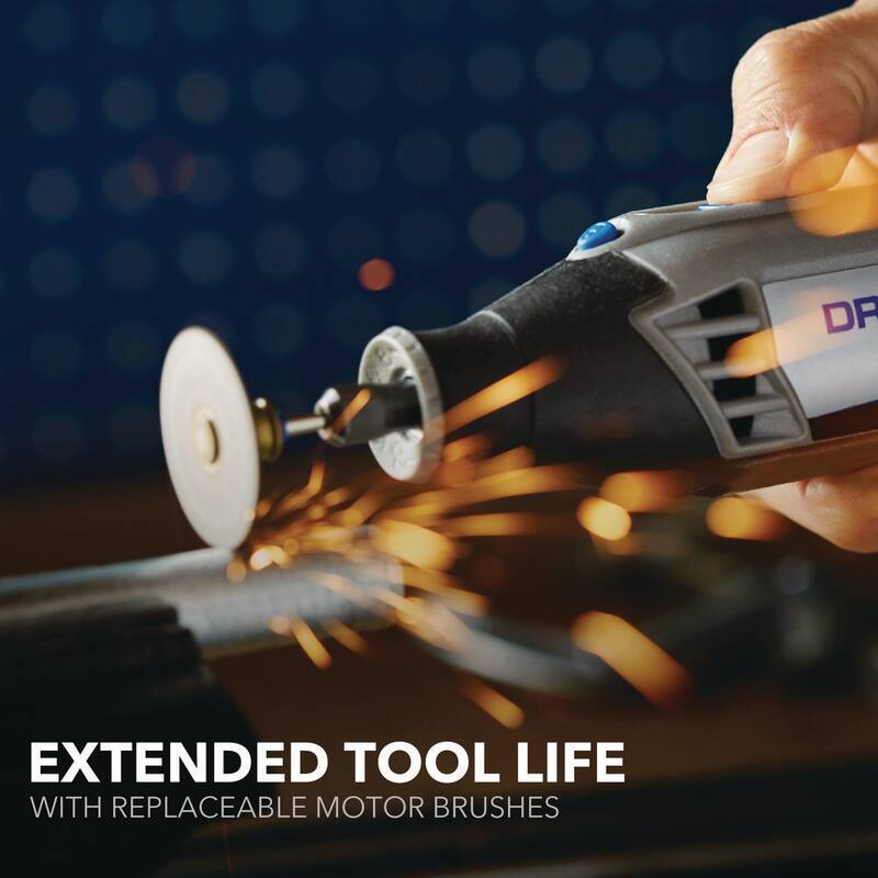 Kit de herramienta rotativa con cable Dremel Serie 4000 de 1.6 amperes y velocidad variable, con 30 accesorios, 2 aditamentos y estuche de transporte - 4000-2/30