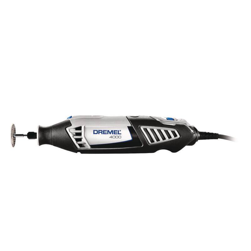 Kit de herramienta rotativa con cable Dremel Serie 4000 de 1.6 amperes y velocidad variable, con 30 accesorios, 2 aditamentos y estuche de transporte - 4000-2/30