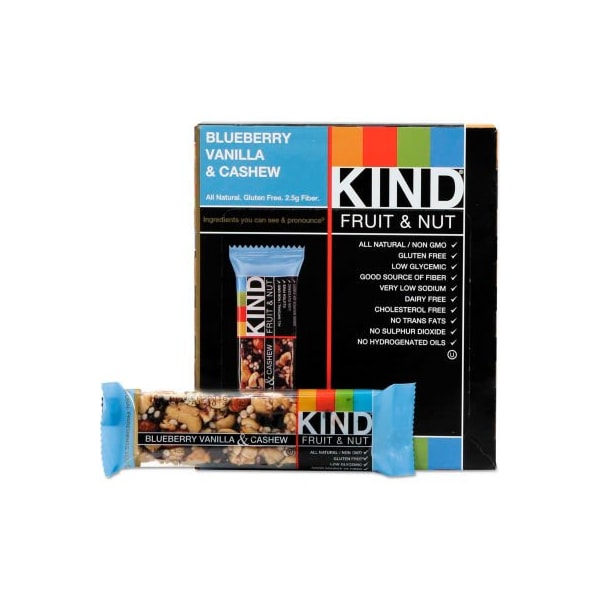 Kind KIND Fruit and Nut Bars, Blueberry Vanilla and Cashew, 1.4 oz. Bar, 12/Box - 18039