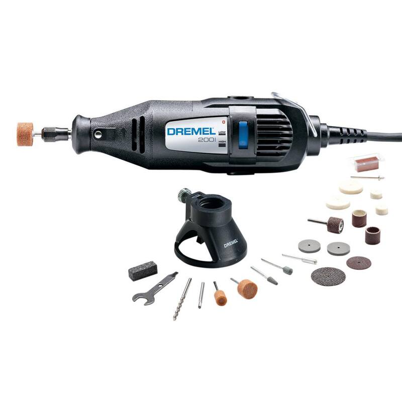 Kit de herramienta rotativa con cable de doble velocidad de la serie 200 de 1.14 amperes de Dremel con 21 accesorios y 1 aditamento - 200-1/21.