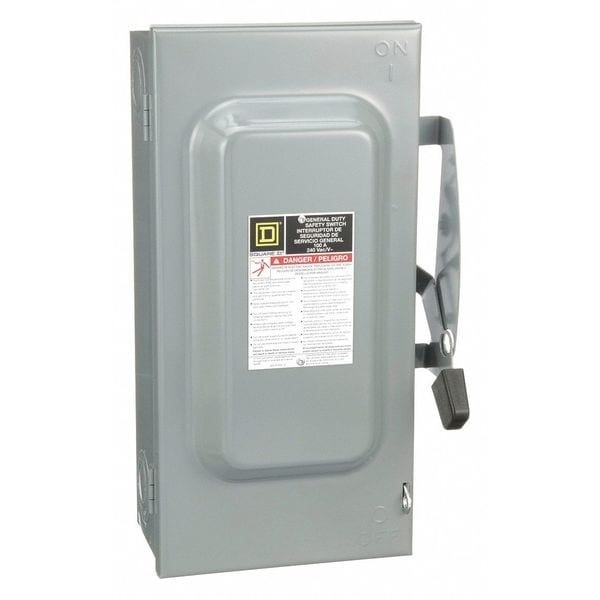 Interruptor de seguridad de un solo tiro Square D, tarea general, 240V CA, 3PST, 100 A, NEMA 1 - D323N
