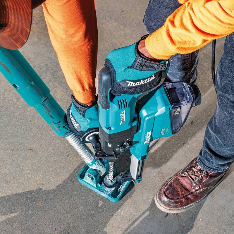 Martillo rotativo Makita de 1 pulgada SDS-PLUS AVT, con extractor de polvo HEPA, 3 modos, velocidad variable, estuche (mango en forma de D) - HR2663