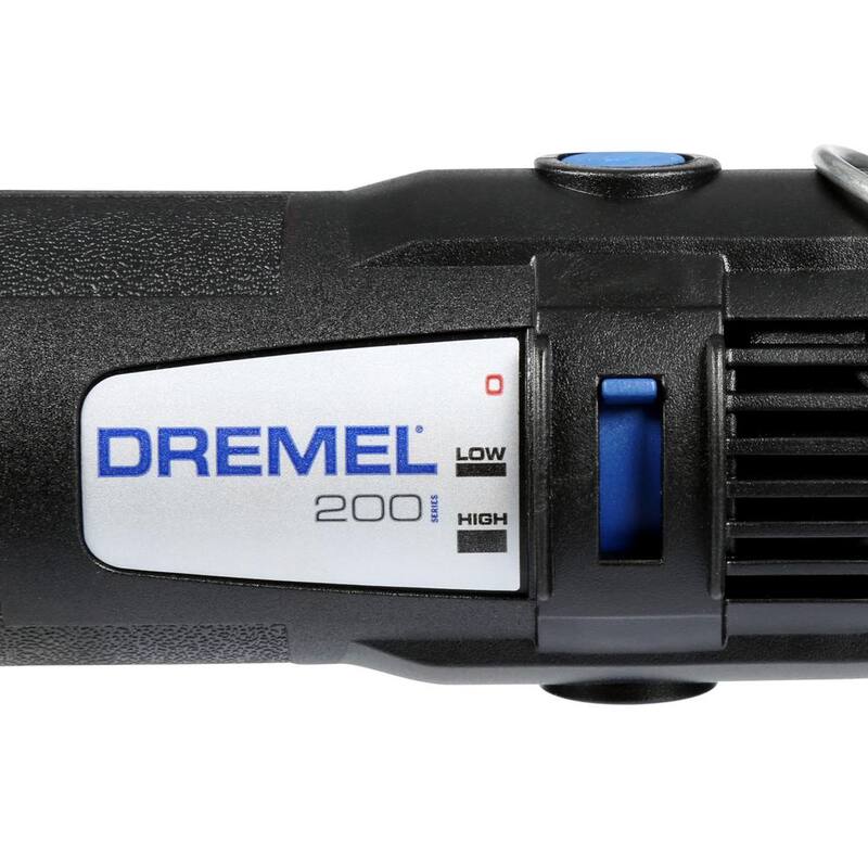Serie 200 de Dremel Kit de Herramienta Rotativa con Cable de Doble Velocidad de 1.15A y Mandril sin Llave para Brocas de 1/32 a 1/8 pulgadas - 200-1/15+4486