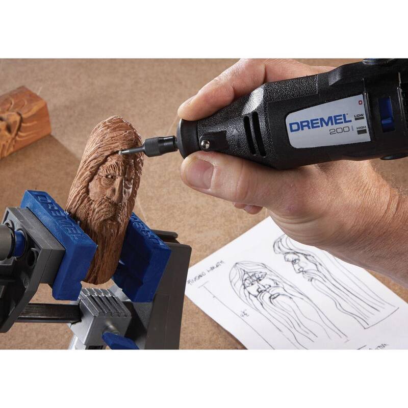 Serie 200 de Dremel 1.15A Kit de herramienta rotativa con cable de doble velocidad con 15 accesorios, 1 accesorio + 31 piezas de kit de accesorios para lijado y molienda rotativa - 200-1/25+727-01