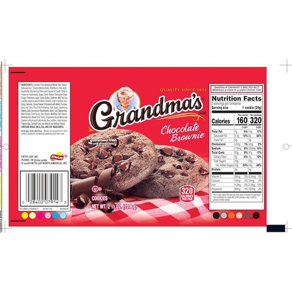 Grandmas 2.50 oz. Fudge Choc Brown Bc, PK60 - 10310