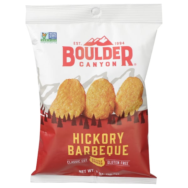Boulder Canyon Boulder Canyon Hickory Barbeque Kettle Cooked Potato Chips 2 oz Pegged - 527691