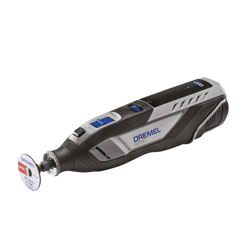 Juego de herramienta rotativa inalámbrica Dremel 8250 12V de ion de litio sin escobillas con 5 accesorios y estuche de transporte - 8250-5