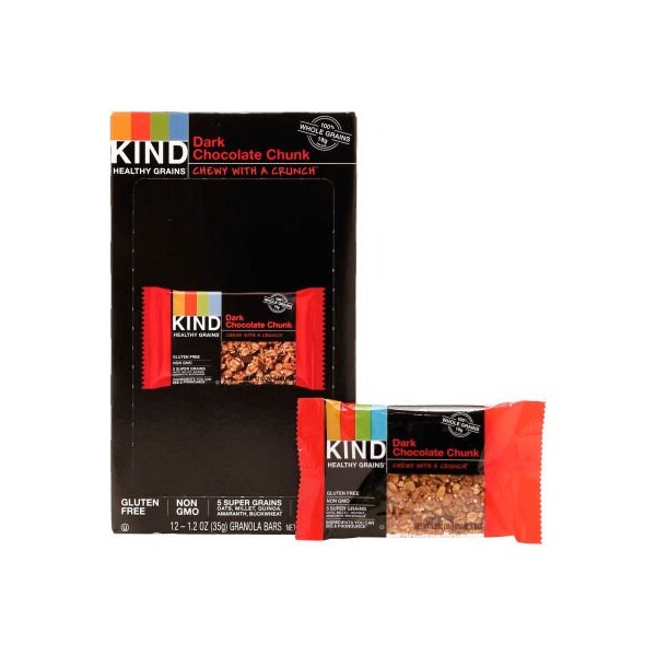 Kind KIND Healthy Grains Bar, Dark Chocolate Chunk, 1.2 oz., 12/Box - 18082