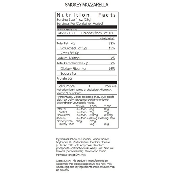 The Carolina Nut Co Carolina Nut Co. Smokey Mozzarella Peanuts 12 oz Can - 11012