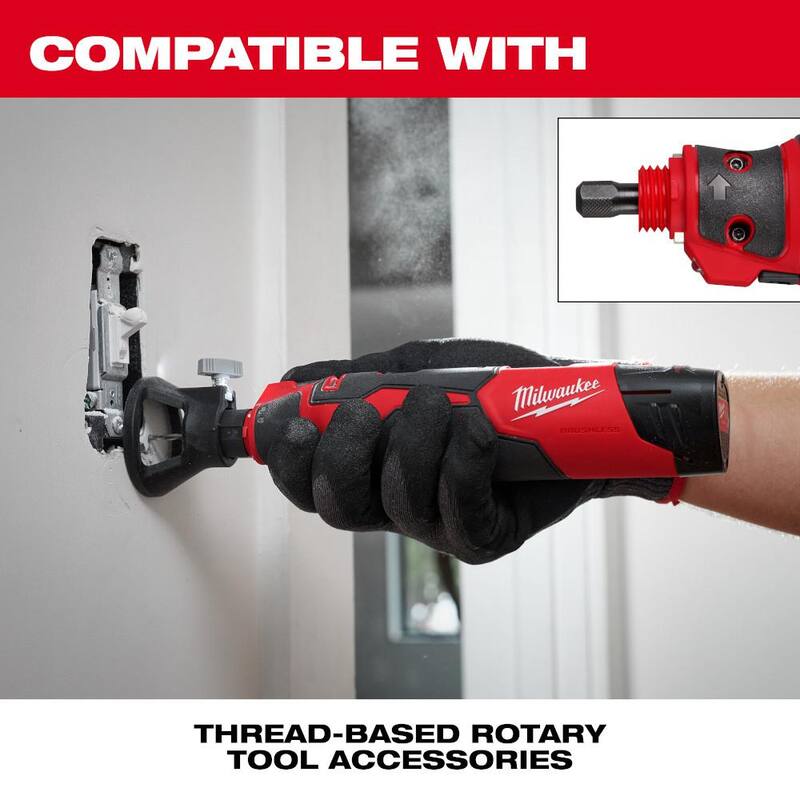 Herramienta rotativa inalámbrica sin escobillas Milwaukee M12 12V de iones de litio con (1) paquete de batería de 2.0 Ah y cargador - 2525-21.