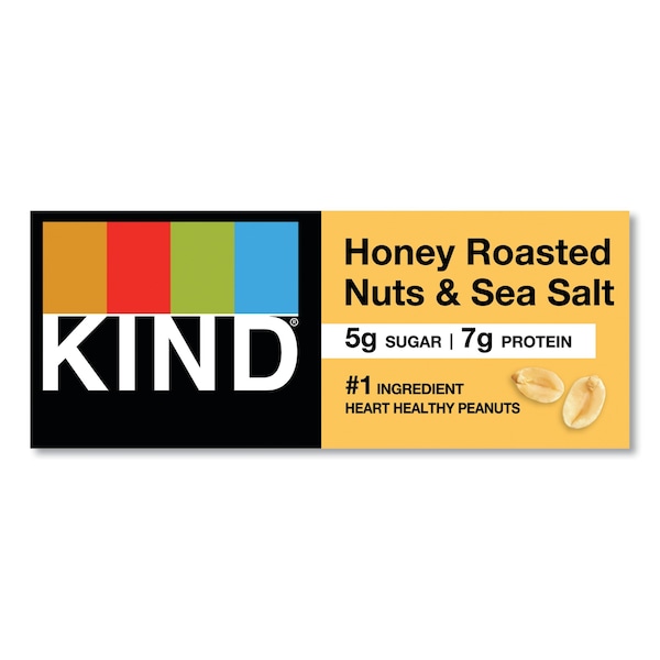 Kind Nuts and Spices Bar, Honey Roasted Nuts/Sea Salt, 1.4 oz Bar, PK12 - 19990