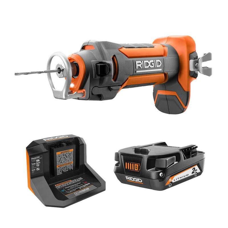 Juego de Herramientas para Recorte de Tablaroca RIDGID 18V con Batería de 2.0 Ah y Cargador - R84730KSBN
