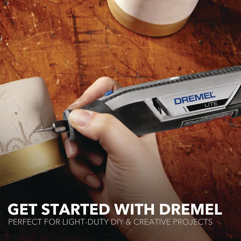 Dremel Lite 7760 4V Juego de Herramientas Rotativas Inalámbricas de Iones de Litio de Velocidad Variable con 10 Accesorios - 7760-N/10
