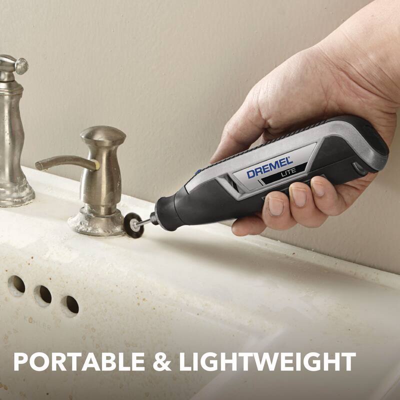 Dremel Lite 7760 4V Juego de Herramientas Rotativas Inalámbricas de Iones de Litio de Velocidad Variable con 10 Accesorios - 7760-N/10