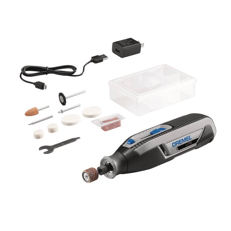 Dremel Lite 7760 4V Juego de Herramientas Rotativas Inalámbricas de Iones de Litio de Velocidad Variable con 10 Accesorios - 7760-N/10
