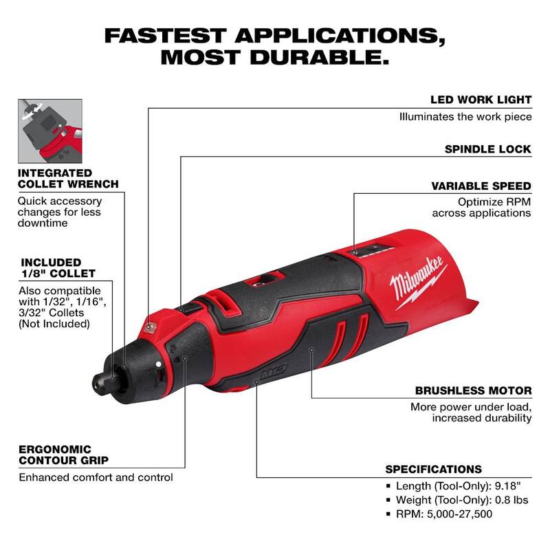 Juego de Herramientas Rotativas Inalámbricas con Batería de Iones de Litio de 12V Milwaukee M12 y Soldadora Inalámbrica de Iones de Litio de 12V M12 - 2525-21-2488-20