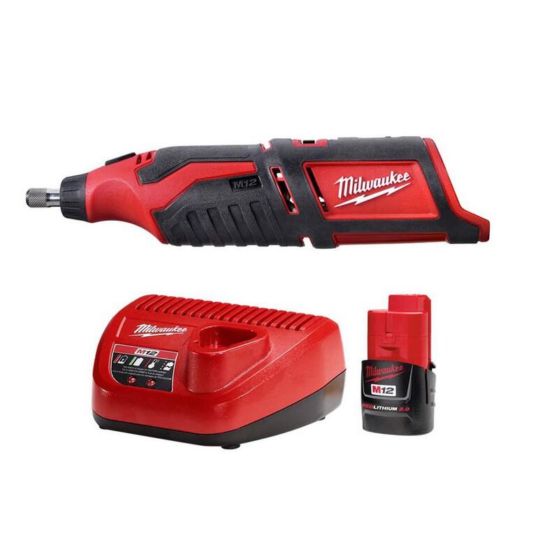 Herramienta rotativa inalámbrica Milwaukee M12 12V Ion de Litio con paquete de batería compacta de 2.0Ah y kit de inicio de cargador - 2460-20-48-59-2420