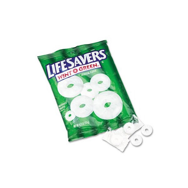 The Wrigley Co LifeSavers, HARD CANDY MINTS, WINT-O-GREEN, INDIVIDUALLY WRAPPED, 6.25 OZ BAG - 88504