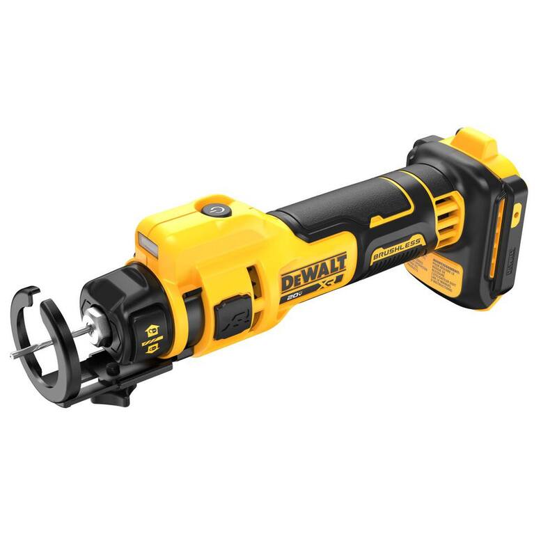 Herramienta inalámbrica DEWALT 20V XR de corte de yeso con batería de iones de litio y kit inicial de 6.0 Ah y 4.0 Ah - DCE555BWCB2460C