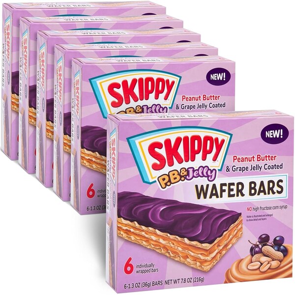 Skippy P.B. and Jelly Peanut Butter And Grape Jelly Coated Wafer Bars, 36PK - SKIPPYPBJE32