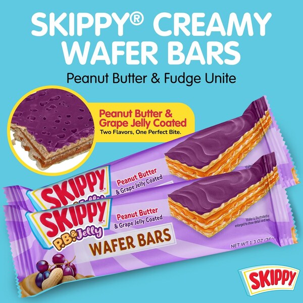 Skippy P.B. and Jelly Peanut Butter And Grape Jelly Coated Wafer Bars, 36PK - SKIPPYPBJE32
