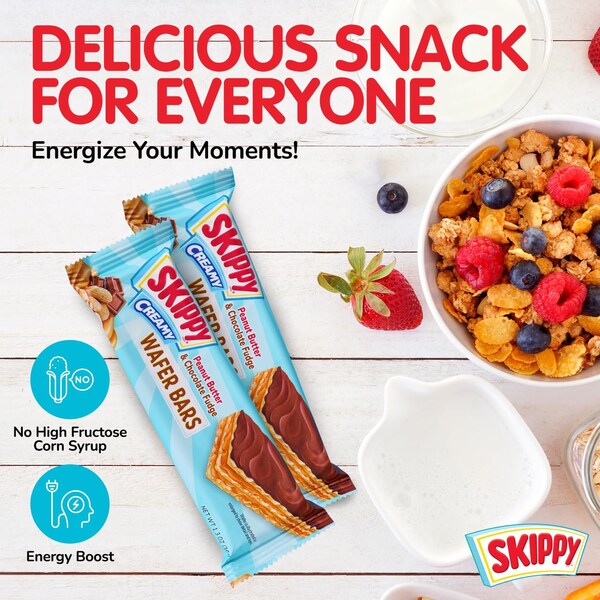 Skippy Creamy Peanut Butter And Chocolate Fudge Wafer Snack Bar, 1.3 Oz, 36g/Bar 6 ct - SKIPPYPBCF6