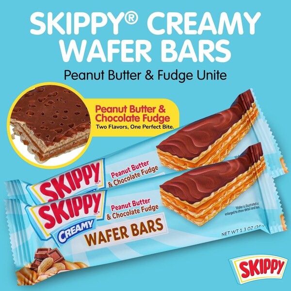 Skippy Creamy Peanut Butter And Chocolate Fudge Wafer Snack Bar, 1.3 Oz, 36g/Bar 6 ct - SKIPPYPBCF6