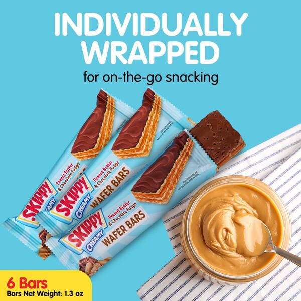 Skippy Creamy Peanut Butter And Chocolate Fudge Wafer Snack Bar, 1.3 Oz, 36g/Bar 6 ct - SKIPPYPBCF6