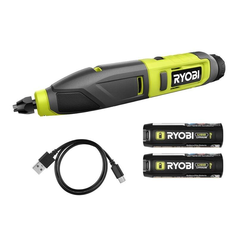 RYOBI Kit de Tallador de Potencia USB de Litio con Batería Recargable de Litio USB de 2.0 Ah - FVH51K-FVB02