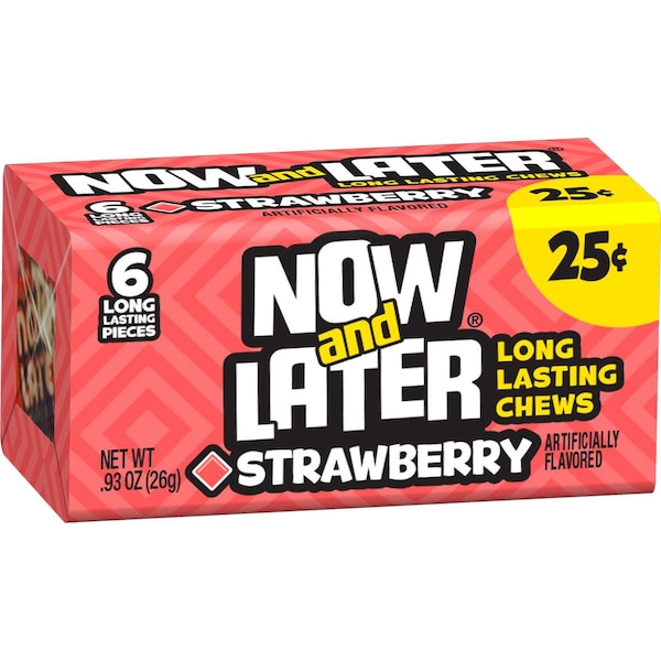 Now & Later Now & Later Strawberry Chews 6 Piece .93 oz., PK12 - 52102